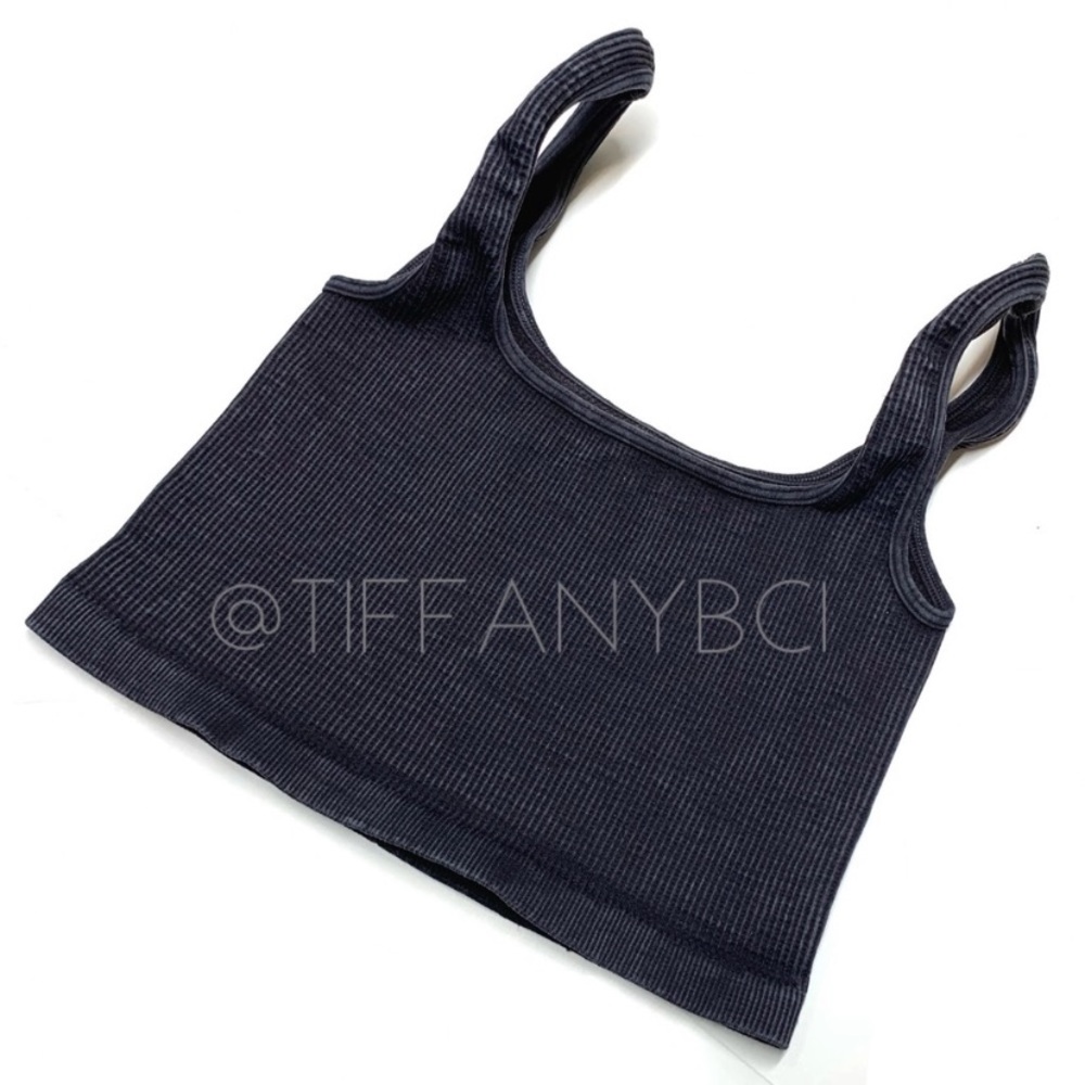Free People Happiness Runs Square Neck Crop Washed Black - Picture 4 of 7